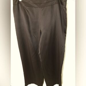 Talbots Womens Sz 14P Brown 100% Silk Trouser Pants Business Office Dress Career